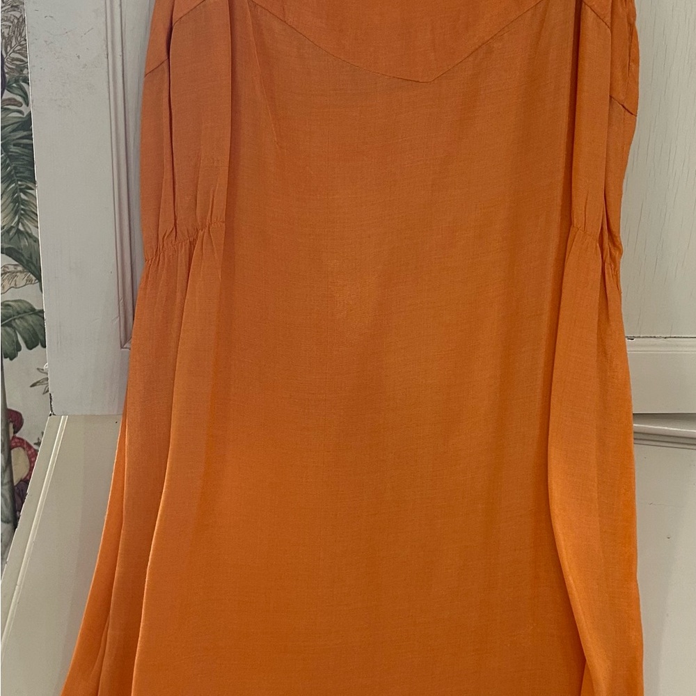Like new exquisite, filigree embroidered dress size 10 color coral-pinkish - Picture 7 of 13